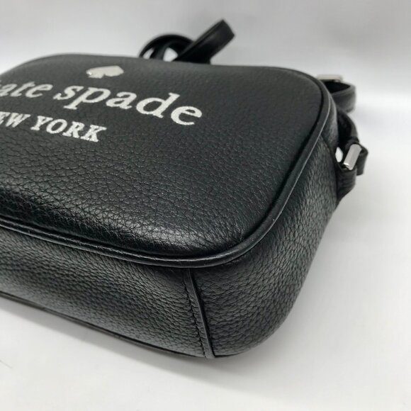 Kate Spade Black Leather Glitter On Mini Camera Crossbody Bag - Picture 6 of 10